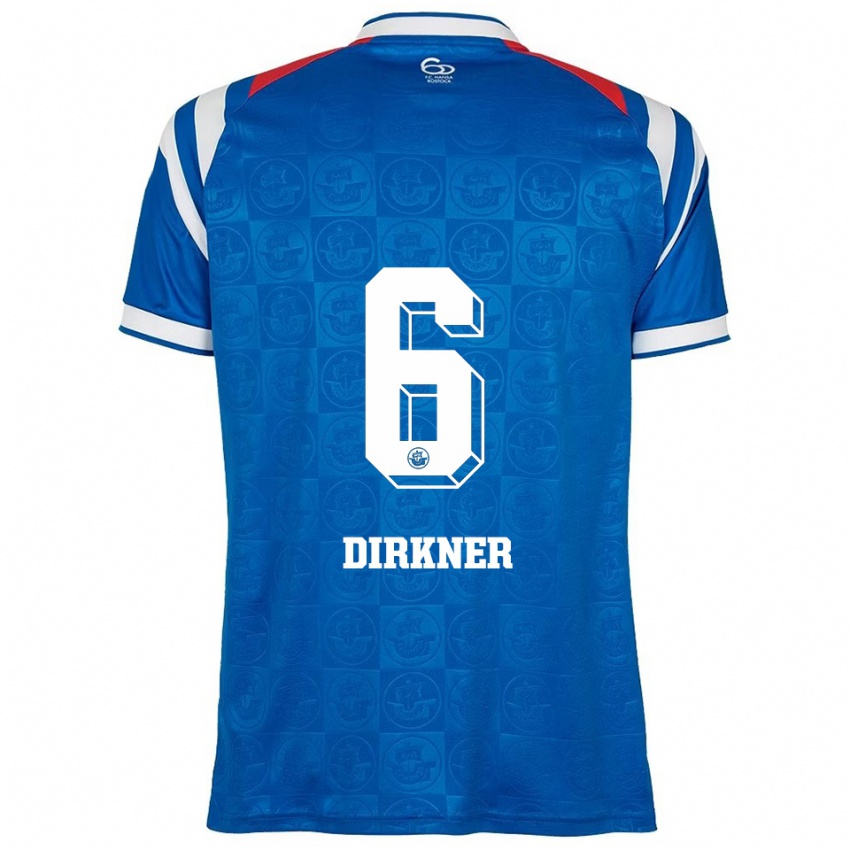 ילדים Jonas Dirkner #6 כחול לבן אדום ג'רזי ביתית 2025/26 חולצה קצרה