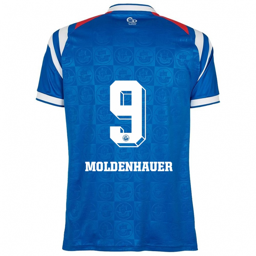 ילדים Max Moldenhauer #9 כחול לבן אדום ג'רזי ביתית 2025/26 חולצה קצרה