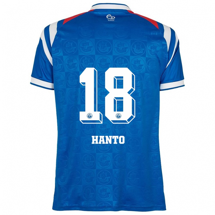 ילדים Celine Hanto #18 כחול לבן אדום ג'רזי ביתית 2025/26 חולצה קצרה