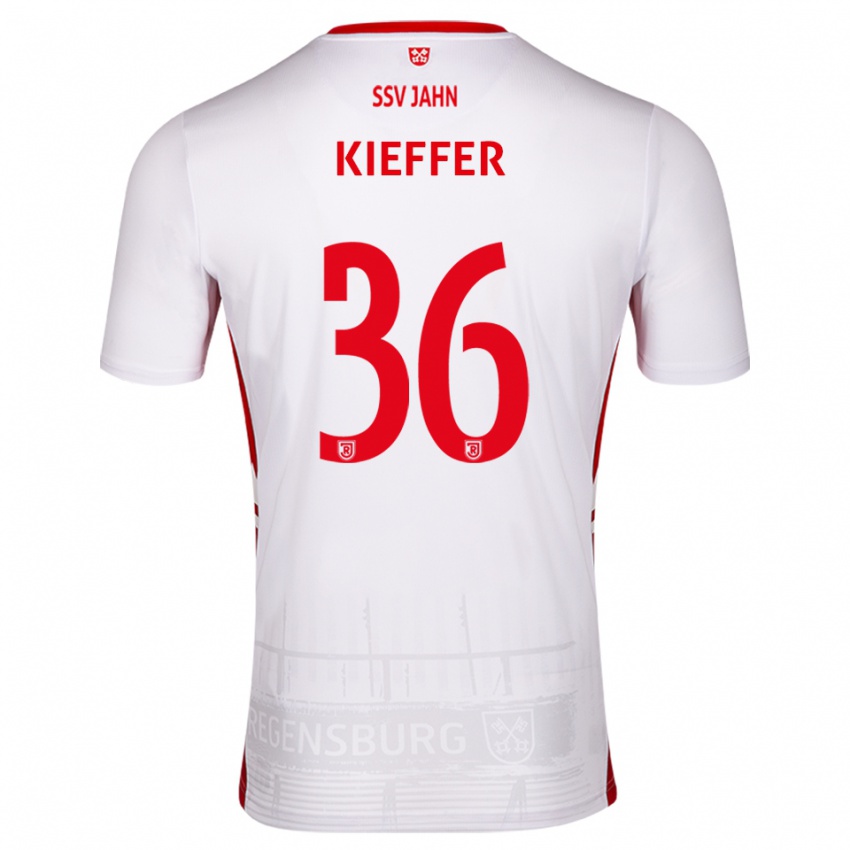 ילדים Ben Kieffer #36 לבן אדום ג'רזי ביתית 2025/26 חולצה קצרה