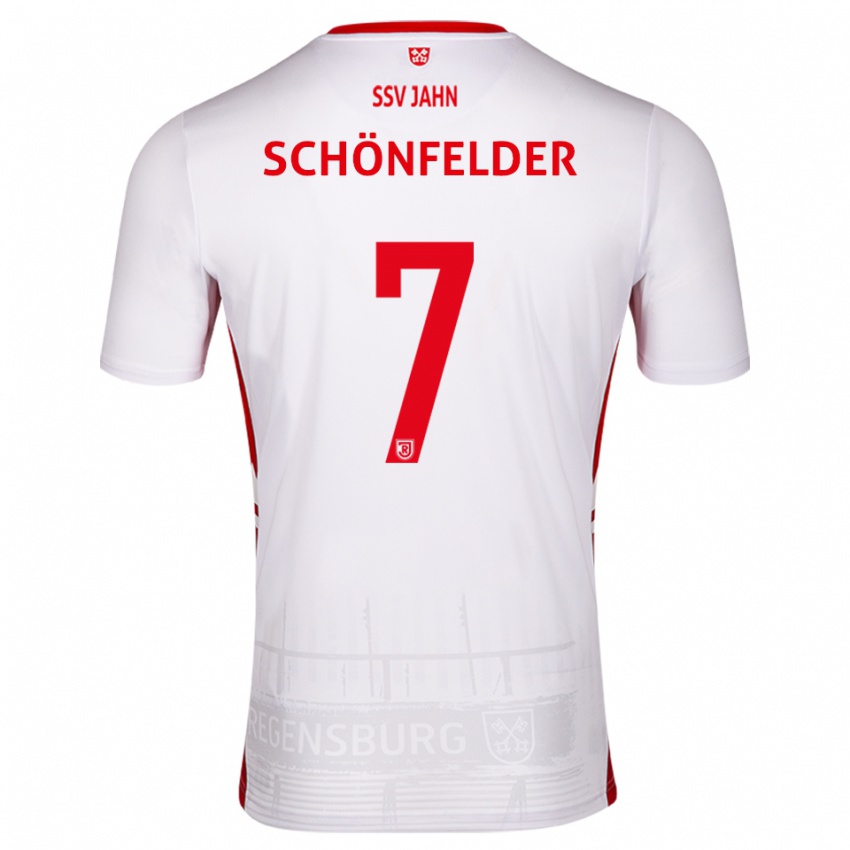 ילדים אוסקר שנפלדר #7 לבן אדום ג'רזי ביתית 2025/26 חולצה קצרה