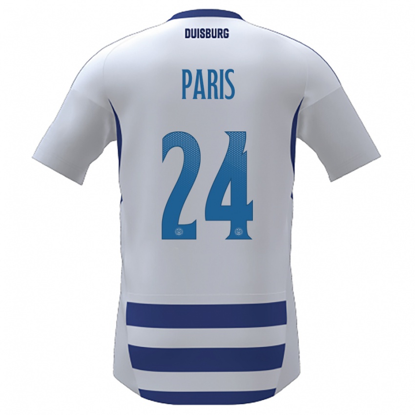 ילדים ג׳וליוס פריס #24 לבן כחול ג'רזי ביתית 2025/26 חולצה קצרה