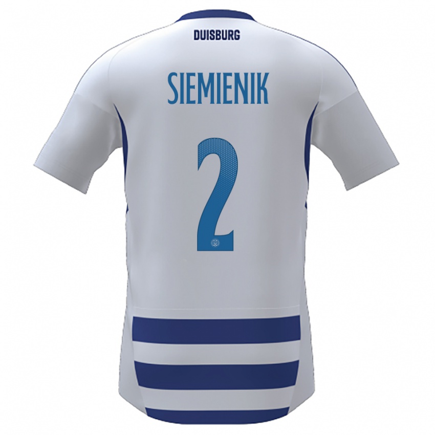 ילדים פביאן סיימייניק #2 לבן כחול ג'רזי ביתית 2025/26 חולצה קצרה