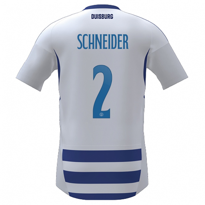 ילדים Jason Schneider #2 לבן כחול ג'רזי ביתית 2025/26 חולצה קצרה