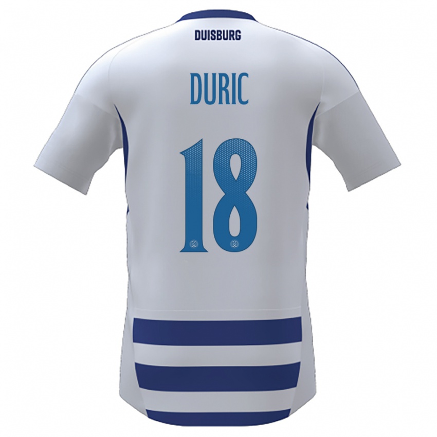 ילדים Zarije Duric #18 לבן כחול ג'רזי ביתית 2025/26 חולצה קצרה