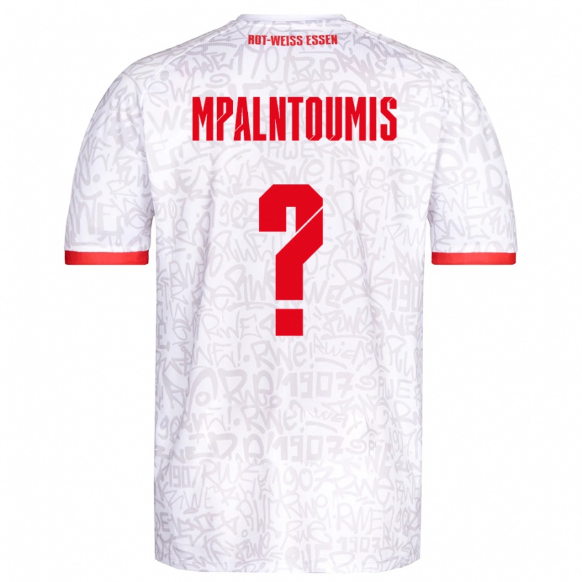 ילדים Ilias Mpalntoumis #0 לבן אדום ג'רזי ביתית 2025/26 חולצה קצרה