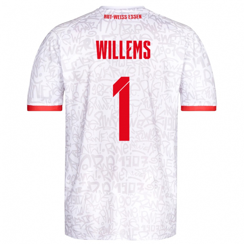 ילדים Leon Willems #1 לבן אדום ג'רזי ביתית 2025/26 חולצה קצרה