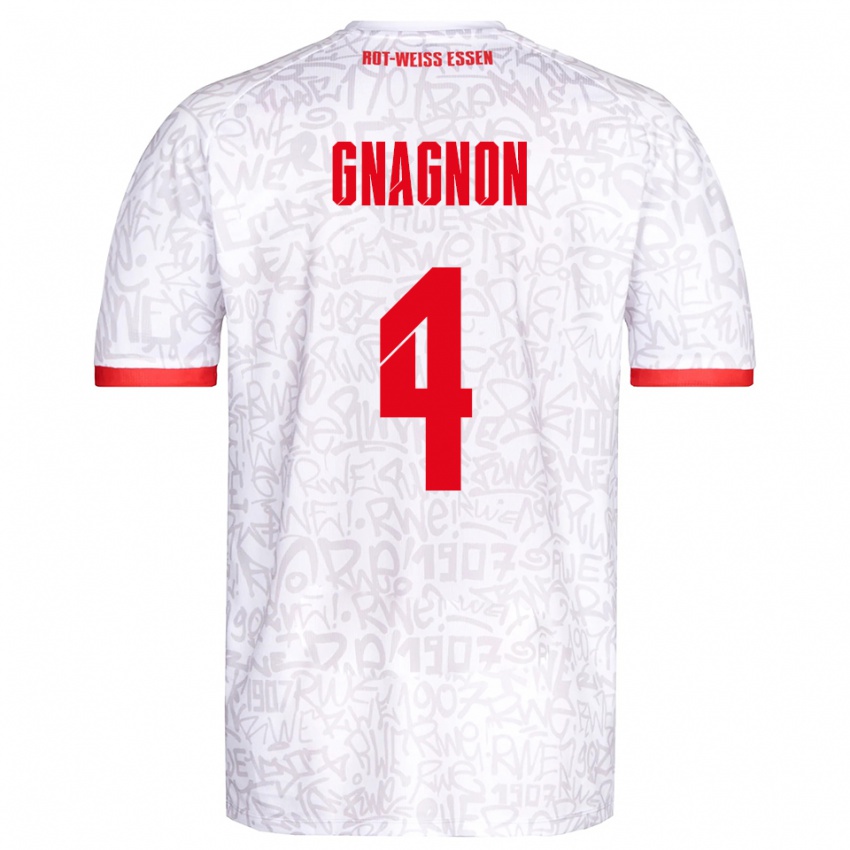 ילדים ג׳יימס גנאניון #4 לבן אדום ג'רזי ביתית 2025/26 חולצה קצרה