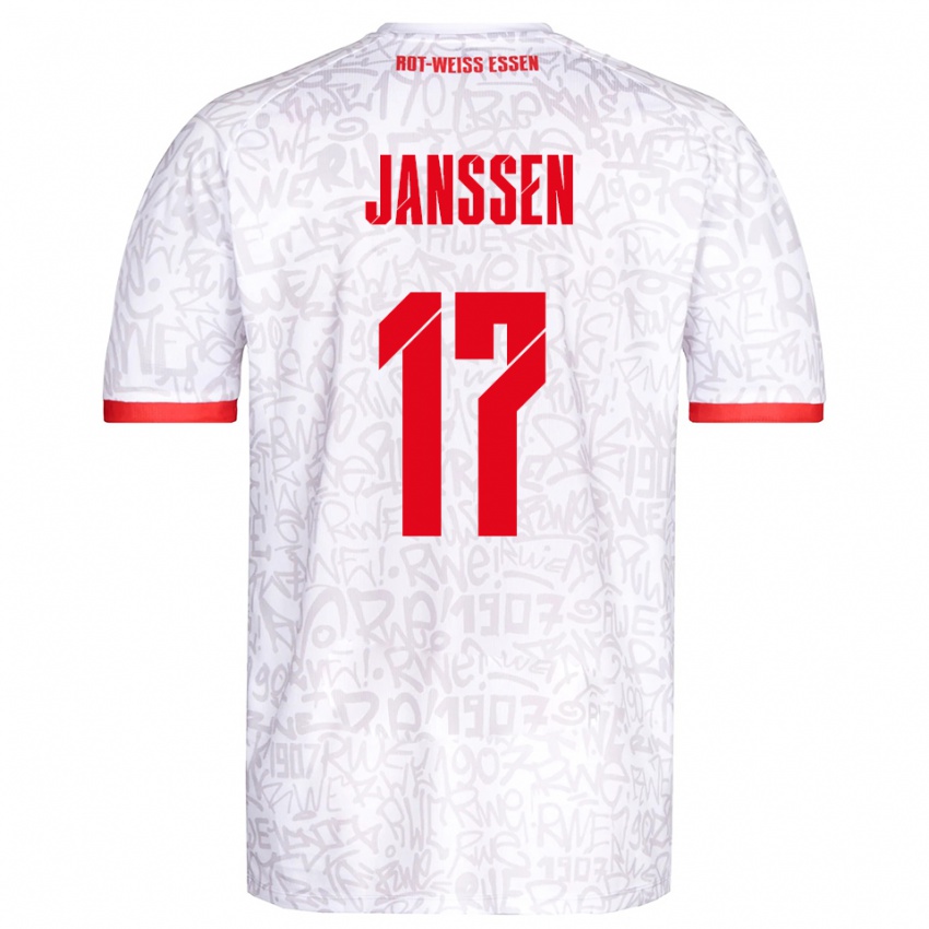 ילדים Lenn Janssen #17 לבן אדום ג'רזי ביתית 2025/26 חולצה קצרה