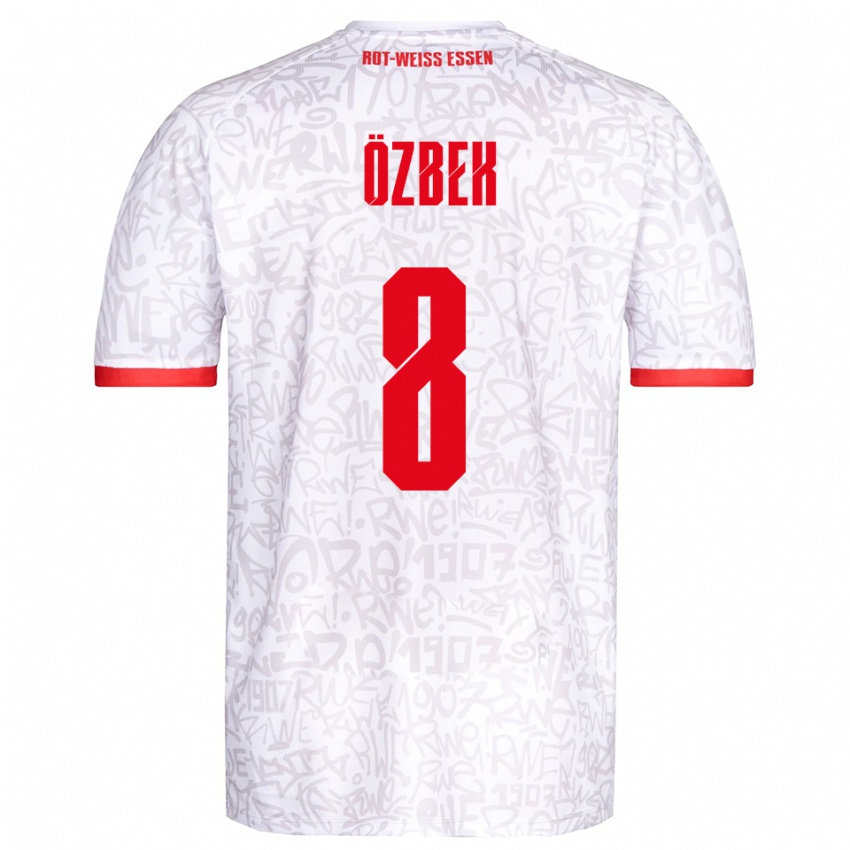 ילדים בוראנ אוזבק #8 לבן אדום ג'רזי ביתית 2025/26 חולצה קצרה