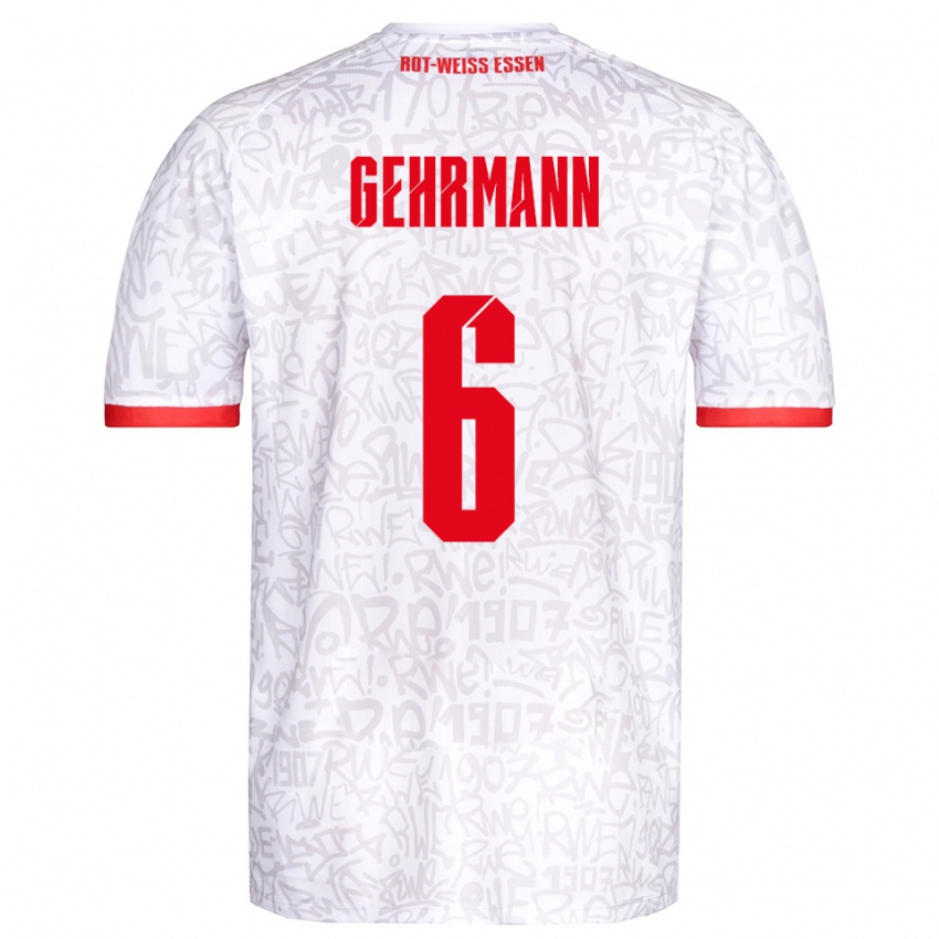 ילדים Fabian Gehrmann #6 לבן אדום ג'רזי ביתית 2025/26 חולצה קצרה