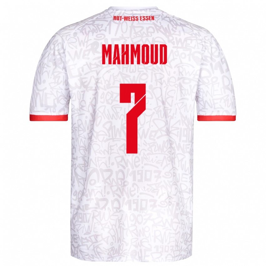 ילדים Bakir Mahmoud #7 לבן אדום ג'רזי ביתית 2025/26 חולצה קצרה