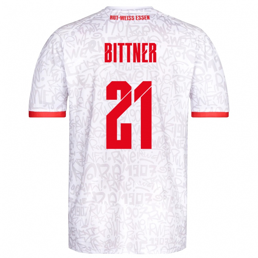 ילדים Lucas Bittner #21 לבן אדום ג'רזי ביתית 2025/26 חולצה קצרה