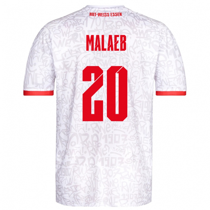 ילדים Rami Malaeb #20 לבן אדום ג'רזי ביתית 2025/26 חולצה קצרה