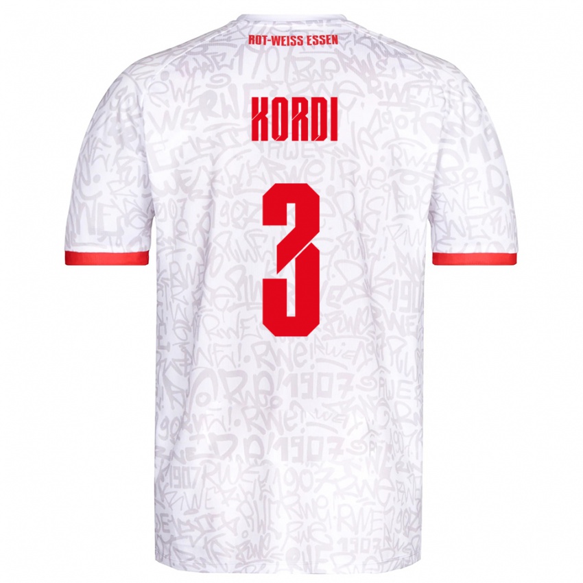 ילדים Artin Kordi #3 לבן אדום ג'רזי ביתית 2025/26 חולצה קצרה
