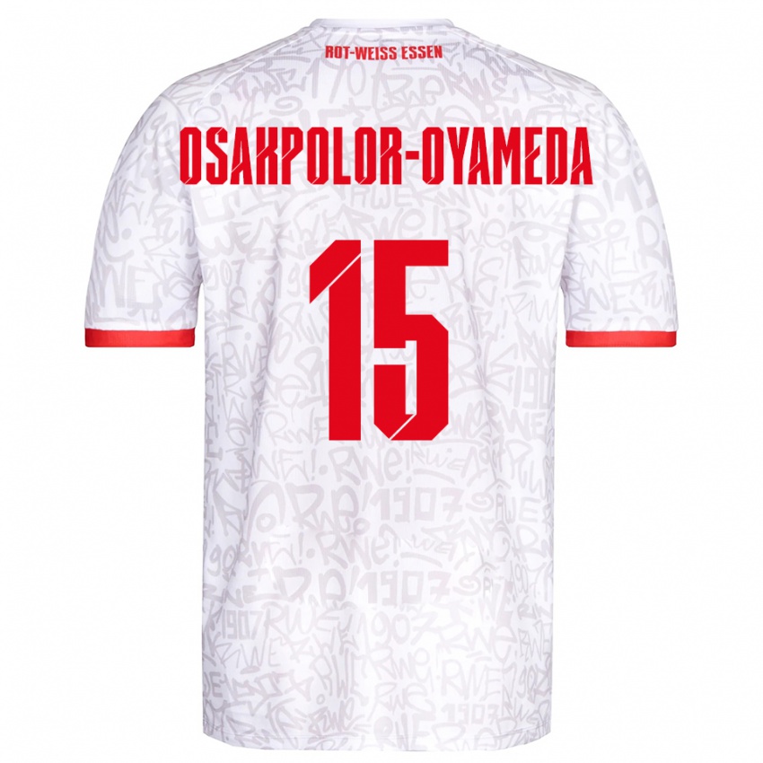 ילדים Joel Osakpolor-Oyameda #15 לבן אדום ג'רזי ביתית 2025/26 חולצה קצרה