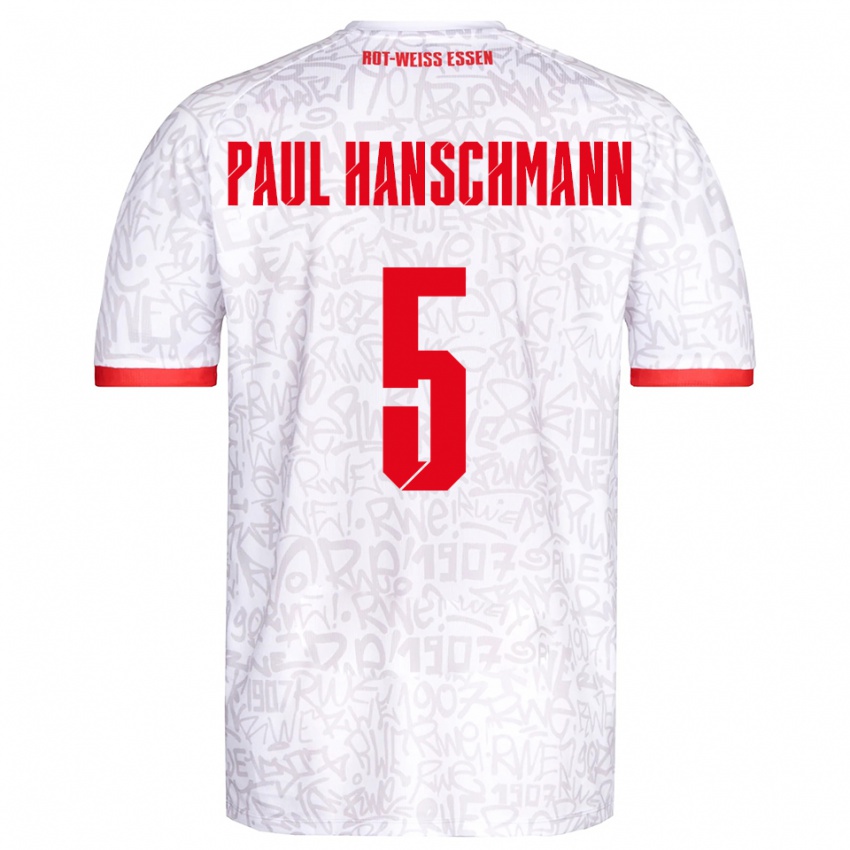 ילדים Theodor Paul Hanschmann #5 לבן אדום ג'רזי ביתית 2025/26 חולצה קצרה