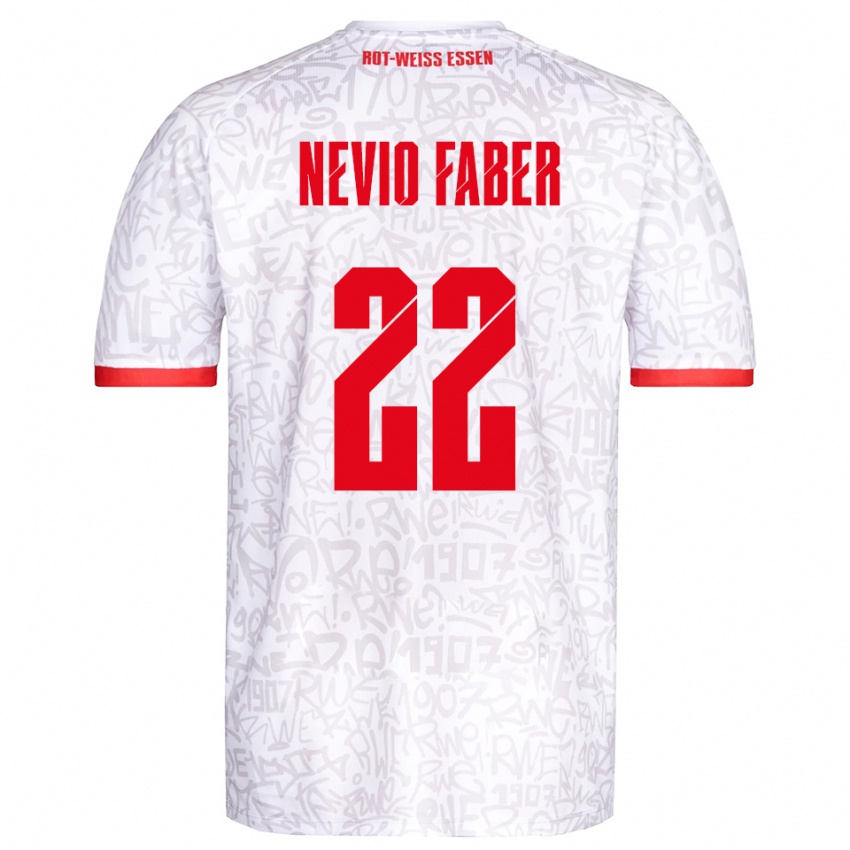 ילדים Arne Nevio Faber #22 לבן אדום ג'רזי ביתית 2025/26 חולצה קצרה