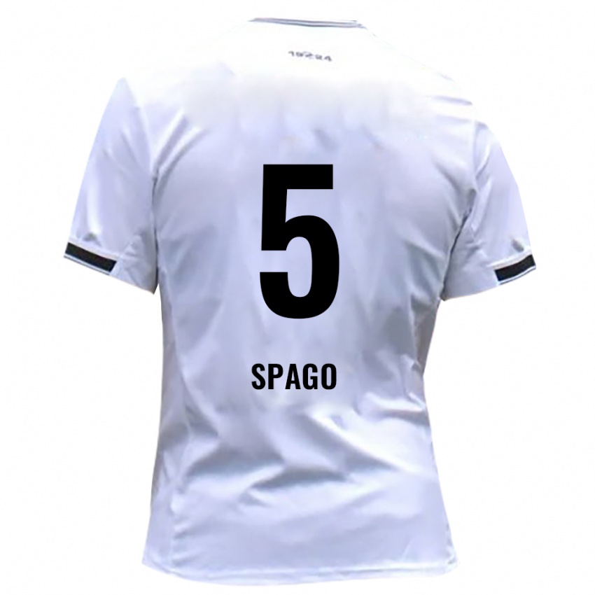 ילדים Anes Spago #5 לבן אדום ג'רזי ביתית 2025/26 חולצה קצרה