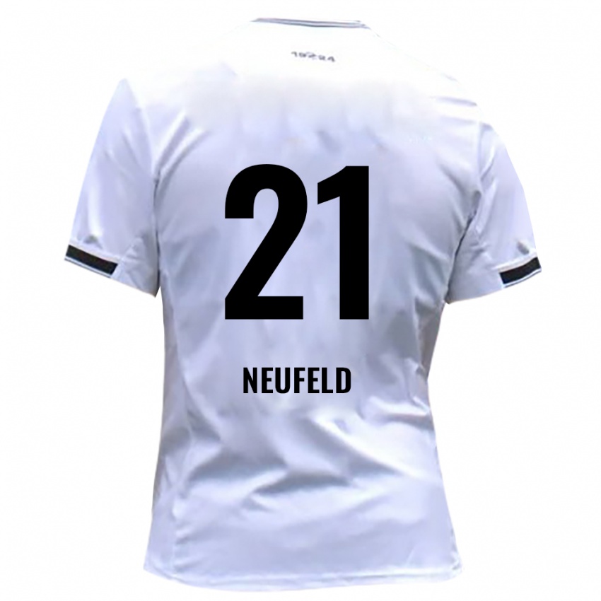 ילדים Simon Neufeld #21 לבן אדום ג'רזי ביתית 2025/26 חולצה קצרה