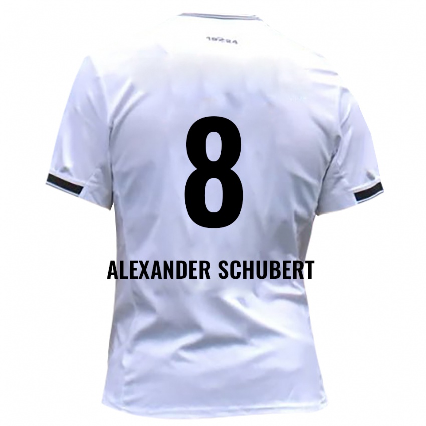 ילדים Tristan Alexander Schubert #8 לבן אדום ג'רזי ביתית 2025/26 חולצה קצרה