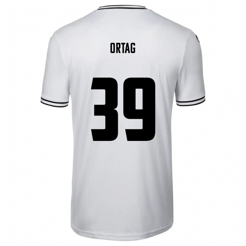 ילדים כריסטיאן אורטאג #39 לבן שחור ג'רזי ביתית 2025/26 חולצה קצרה