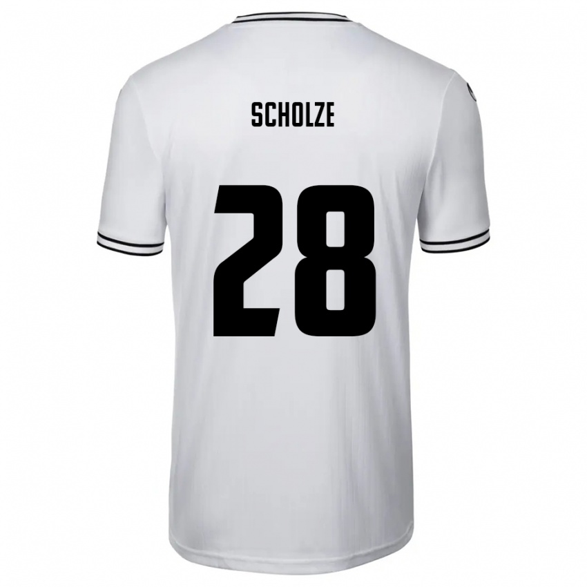 ילדים מקס שולצה #28 לבן שחור ג'רזי ביתית 2025/26 חולצה קצרה