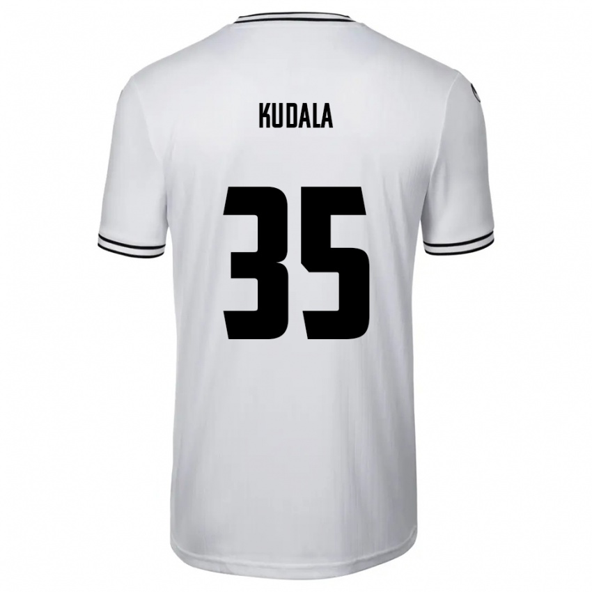 ילדים Julian Kudala #35 לבן שחור ג'רזי ביתית 2025/26 חולצה קצרה