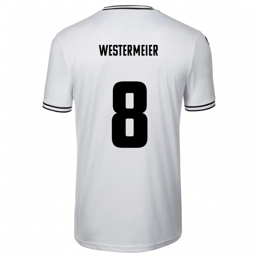ילדים בן וסטרמאייר #8 לבן שחור ג'רזי ביתית 2025/26 חולצה קצרה