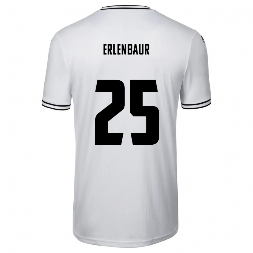 ילדים Johannes Erlenbaur #25 לבן שחור ג'רזי ביתית 2025/26 חולצה קצרה