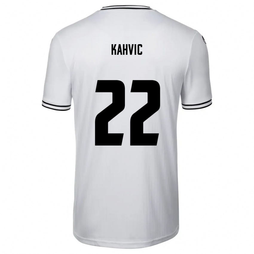 ילדים Aleksandar Kahvic #22 לבן שחור ג'רזי ביתית 2025/26 חולצה קצרה