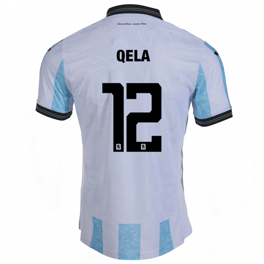 ילדים Miran Qela #12 לבן תכלת ג'רזי ביתית 2025/26 חולצה קצרה