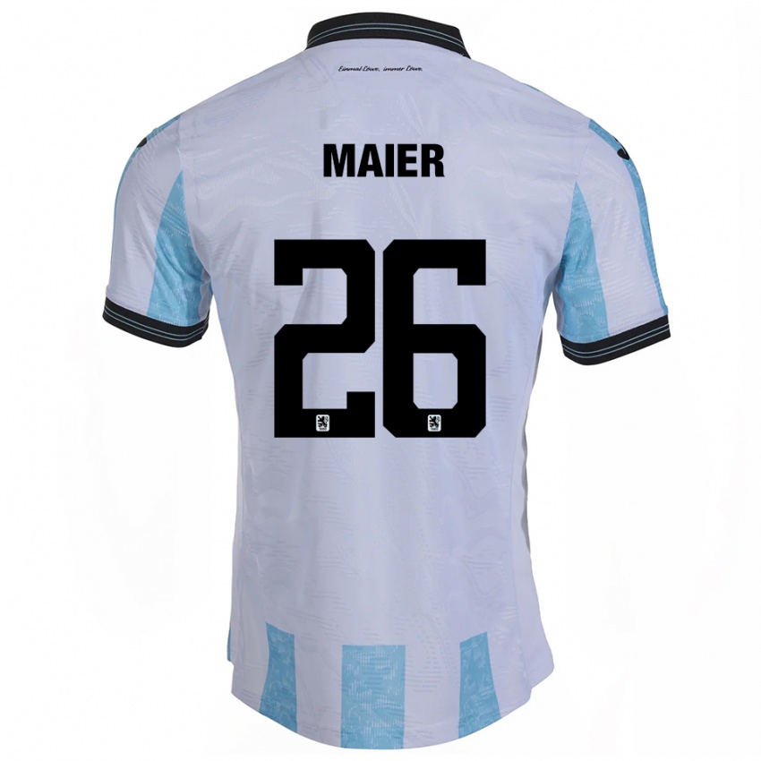 ילדים Philipp Maier #26 לבן תכלת ג'רזי ביתית 2025/26 חולצה קצרה