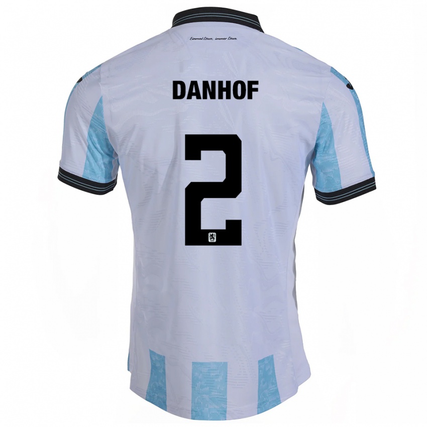 ילדים טים דנהוף #2 לבן תכלת ג'רזי ביתית 2025/26 חולצה קצרה