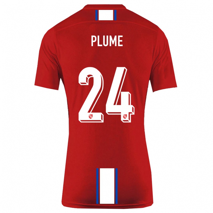 ילדים נואה פלומה #24 אדום לבן ג'רזי ביתית 2025/26 חולצה קצרה