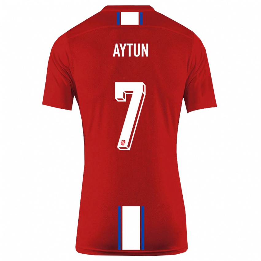 ילדים Emre Aytun #7 אדום לבן ג'רזי ביתית 2025/26 חולצה קצרה