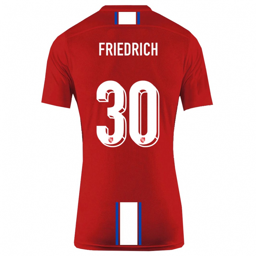 ילדים טימו פרידריך #30 אדום לבן ג'רזי ביתית 2025/26 חולצה קצרה