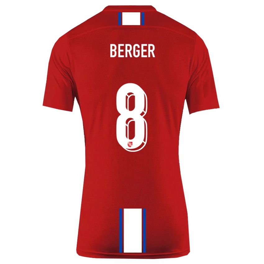 ילדים Johann Berger #8 אדום לבן ג'רזי ביתית 2025/26 חולצה קצרה