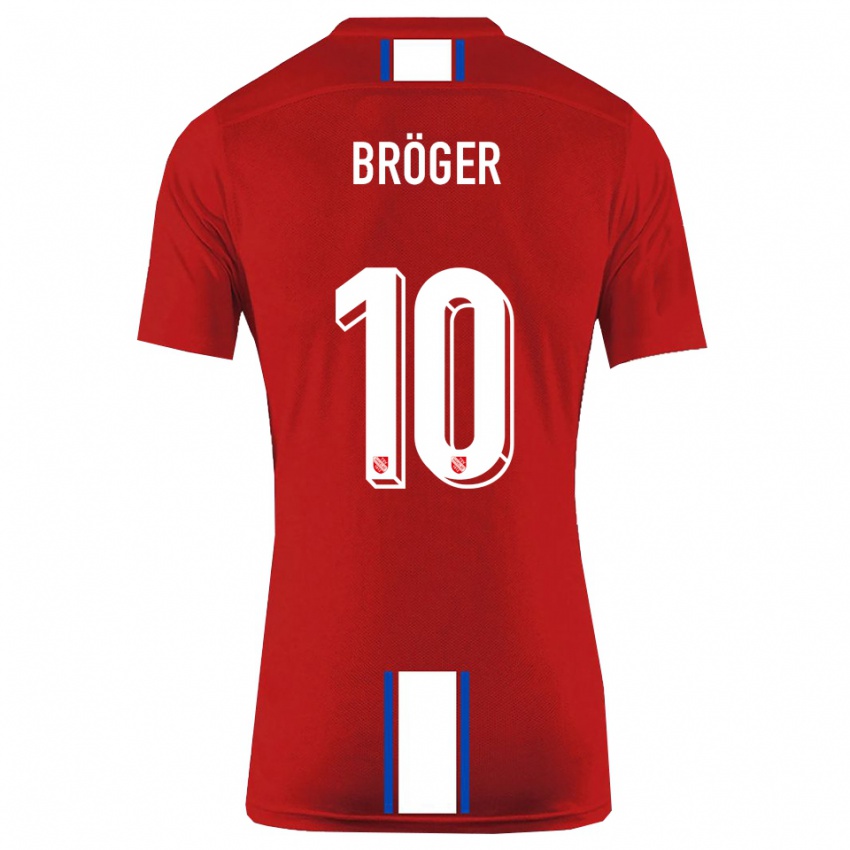 ילדים Linus Bröger #10 אדום לבן ג'רזי ביתית 2025/26 חולצה קצרה