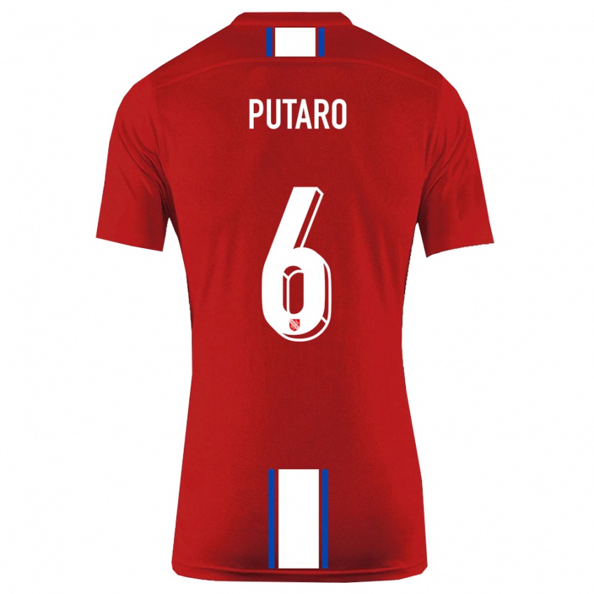 ילדים לוקה אנטוניו פוטארו #6 אדום לבן ג'רזי ביתית 2025/26 חולצה קצרה
