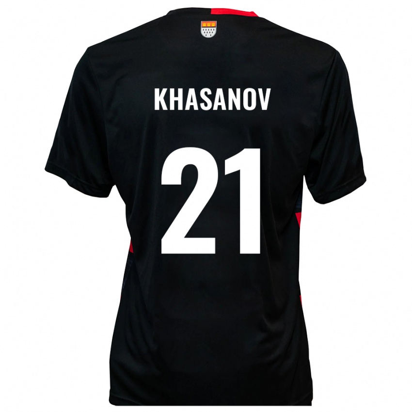 ילדים דני חאסנוב #21 שחור אדום ג'רזי ביתית 2025/26 חולצה קצרה