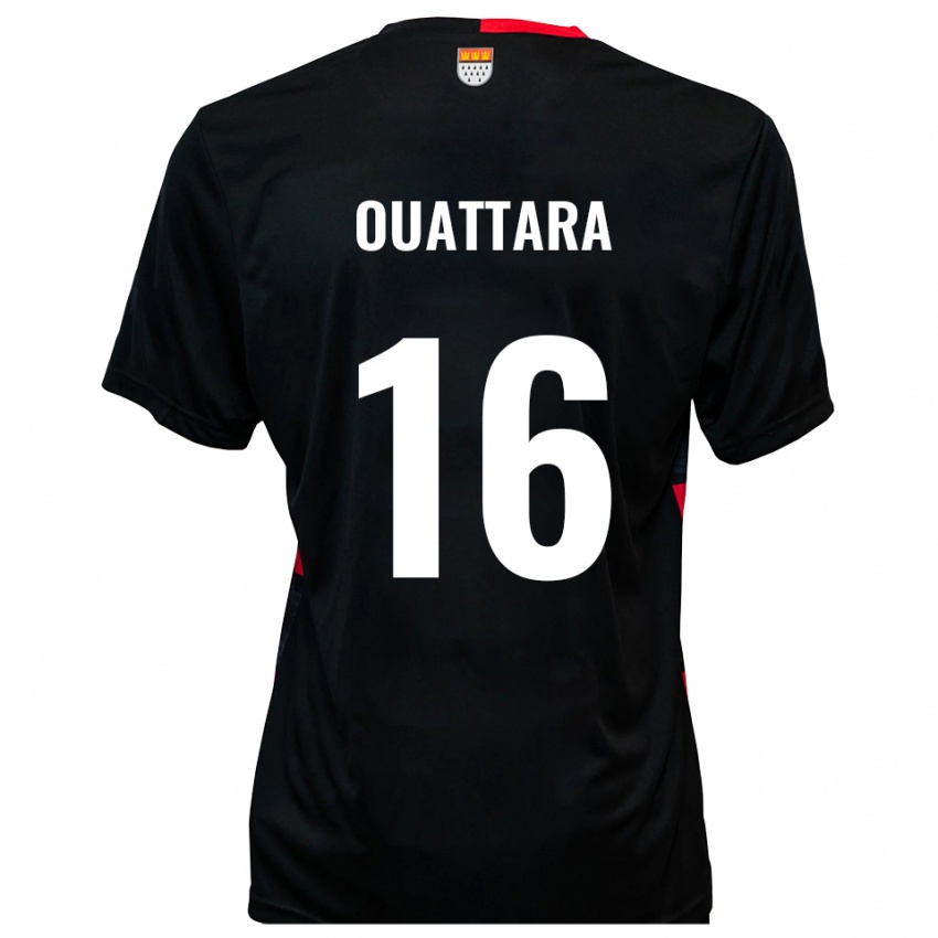 ילדים Kiyali Ouattara #16 שחור אדום ג'רזי ביתית 2025/26 חולצה קצרה