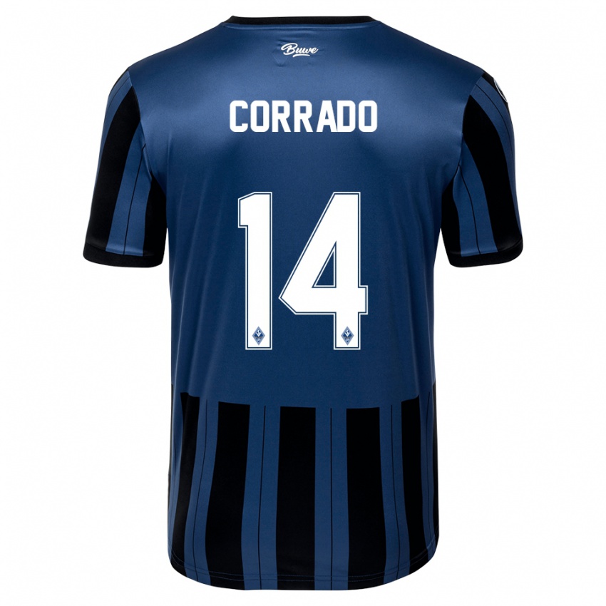 ילדים Tiziano Corrado #14 כחול אפור שחור ג'רזי ביתית 2025/26 חולצה קצרה