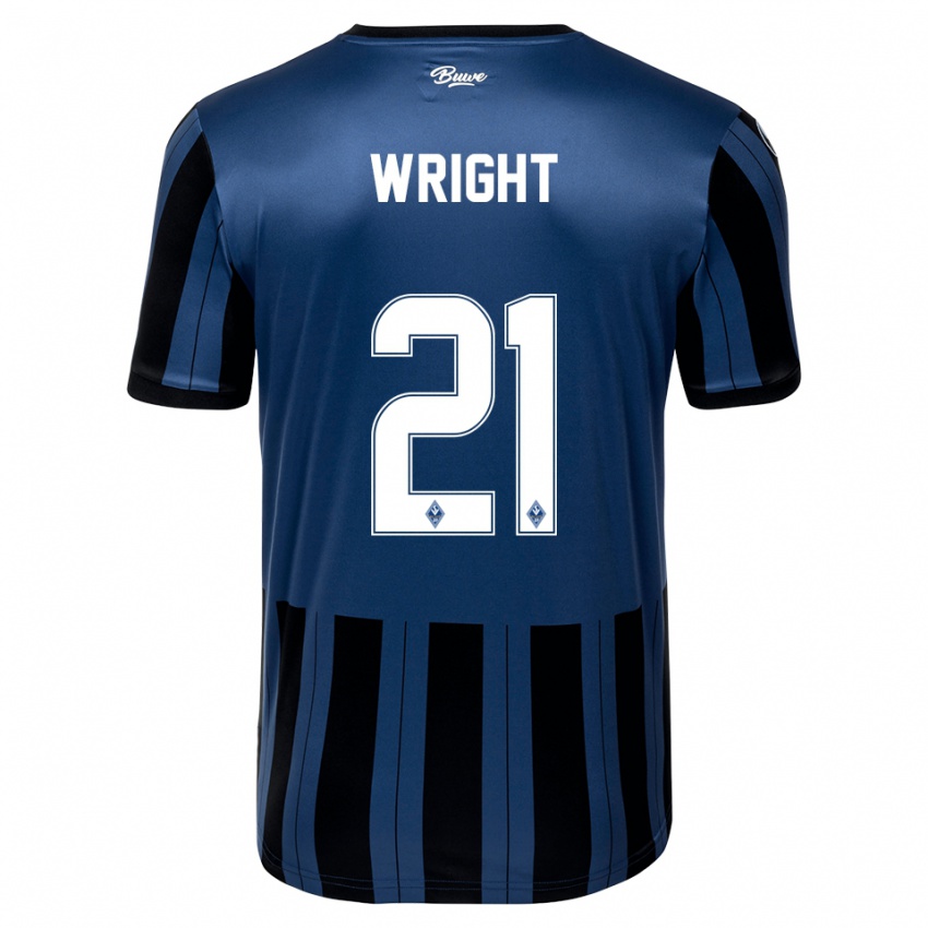 ילדים Dean Wright #21 כחול אפור שחור ג'רזי ביתית 2025/26 חולצה קצרה