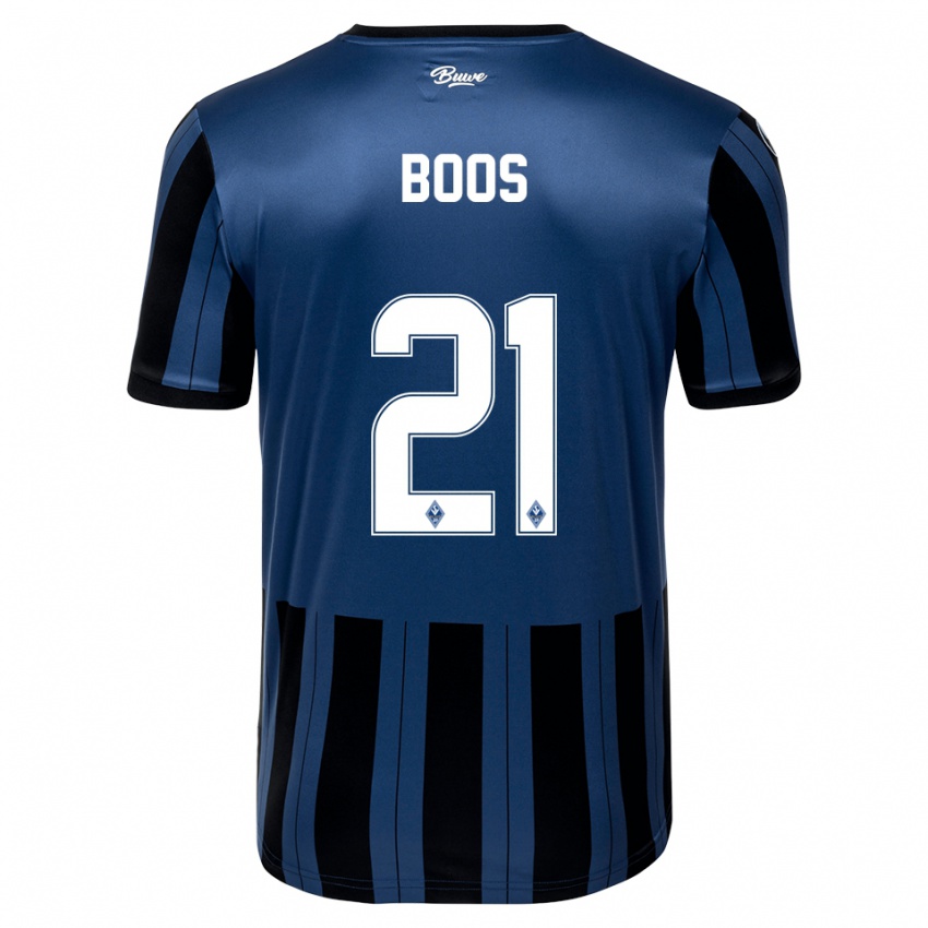 ילדים Noah Boos #21 כחול אפור שחור ג'רזי ביתית 2025/26 חולצה קצרה