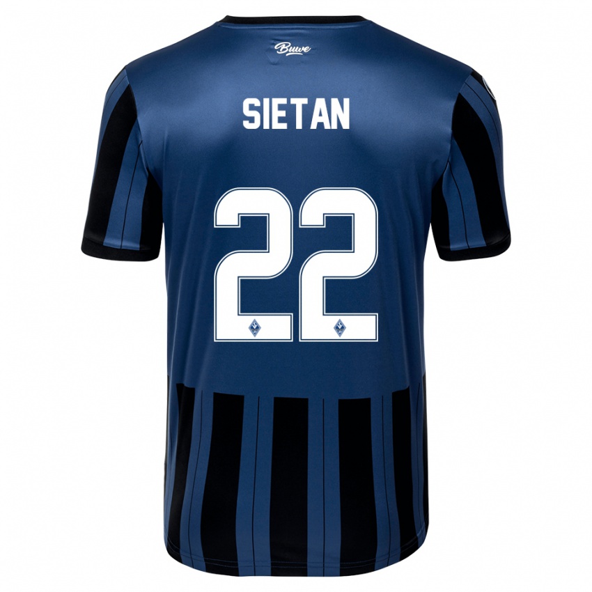 ילדים Janne Sietan #22 כחול אפור שחור ג'רזי ביתית 2025/26 חולצה קצרה