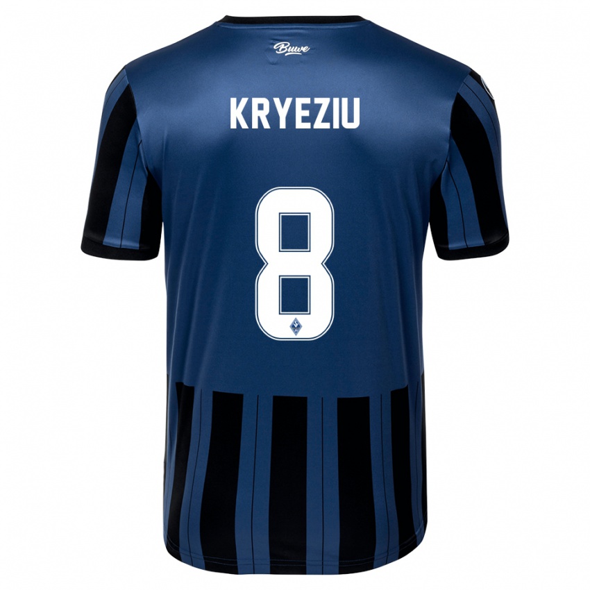 ילדים Denis Kryeziu #8 כחול אפור שחור ג'רזי ביתית 2025/26 חולצה קצרה