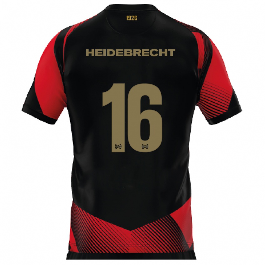 ילדים Elias Heidebrecht #16 שחור אדום ג'רזי ביתית 2025/26 חולצה קצרה