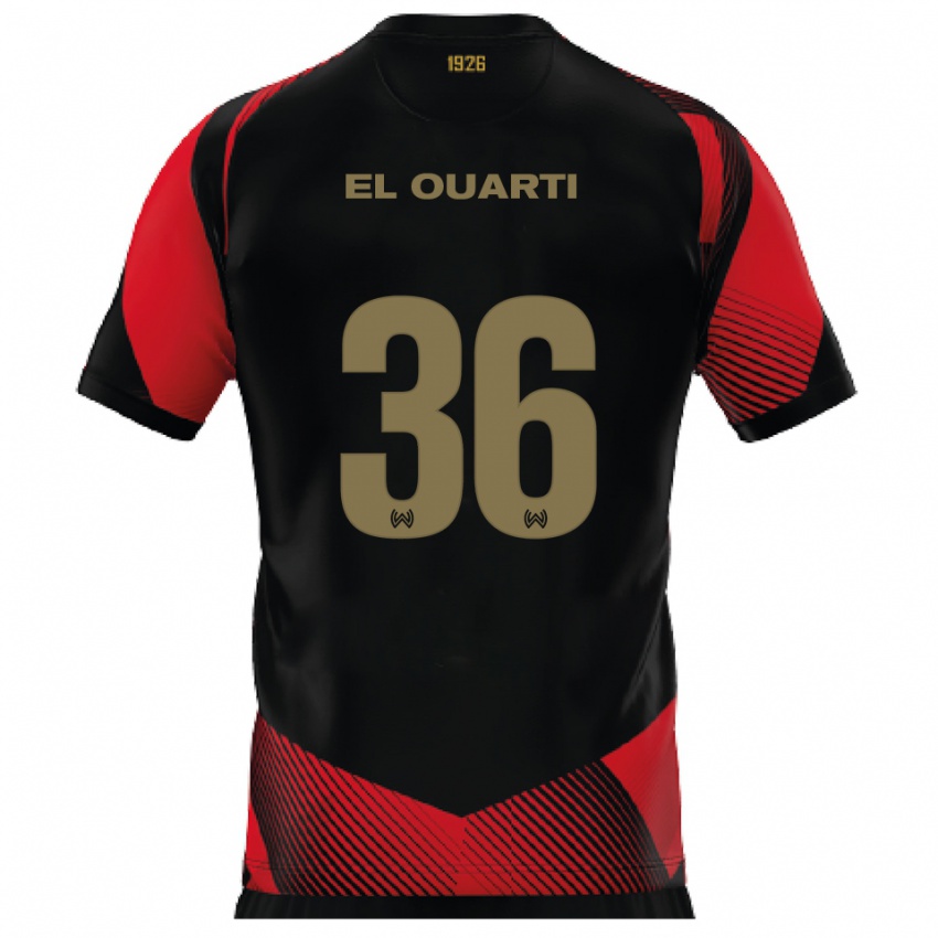 ילדים Nassim El Ouarti #36 שחור אדום ג'רזי ביתית 2025/26 חולצה קצרה