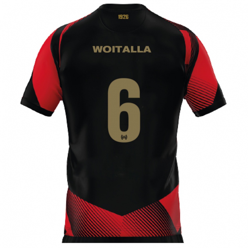 ילדים Luis Woitalla #6 שחור אדום ג'רזי ביתית 2025/26 חולצה קצרה